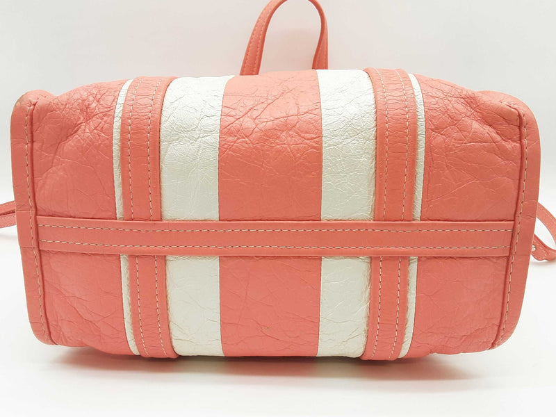 Balenciaga Bazar 2 Way Pink White Leather Shoulder Tote Bag Do0625pxzde