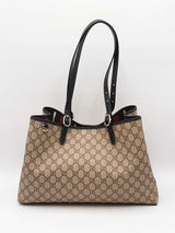 Gucci Emblem Large Tote In Beige & Brown Gg Monogram Coated Canvas Fw1225lzxzdu