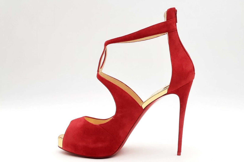 Christian Louboutin Red Suede Rosie Pumps Size 40 Eb0125lrxsa