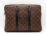 Louis Vuitton Porte-documents Voyage Briefcase In Monogram Macassar Coated Canvas & Leather Fw0726irxdu