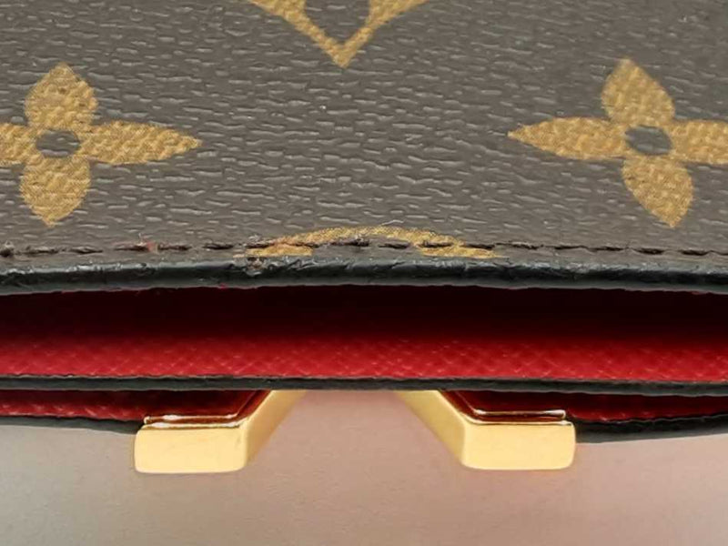 Louis Vuitton Monogram Kimono Portes Cartes In Canvas & Red Leather Fw0225lxxdu