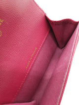 Chanel Fuchsia Quilted Caviar Flap Card Holder Eb1225wxzde
