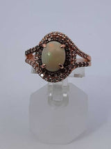 Le Vian Opal & Diamond 14k Strawberry Gold Ring 5.1 Grams Size 7 Fw0225wxzdu