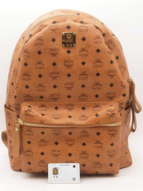 Mcm Stark Monogram Large Beige Backpack Aa0725orzsa