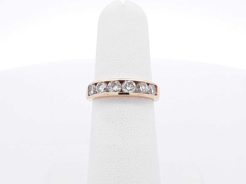 0.90 Cttw Diamond & 14k Yellow Gold Channel Ring 2.7 Grams Size 5.5 Fw0625lrxdu