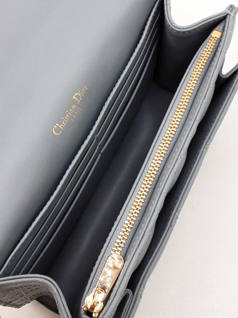 Christian Dior My Daily Dior Pouch In Cloud Blue Cannage Lambskin Fw00725lzxzdu