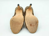 Manolo Blahnik Peep Toe Pumps In Leopard Print Suede Size Eu 35 Us 5 Fw0725rxdu