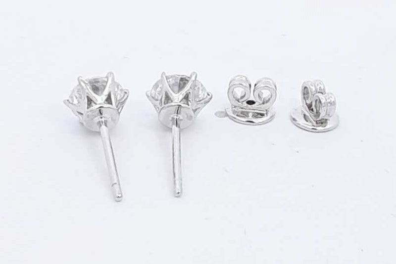 Approx. 2ctw Diamond Stud Earrings In 14k White Gold 2.1 Grams Eb0724orxzsa