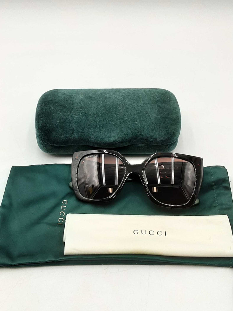 Gucci Gg1300s Square Sunglasses In Havana Tortoise With Web Stripe Eb1125oxzdu