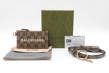 Gucci X Balenciaga Gg Supreme Monogram Logo Card Case With Strap Fw0526oordu