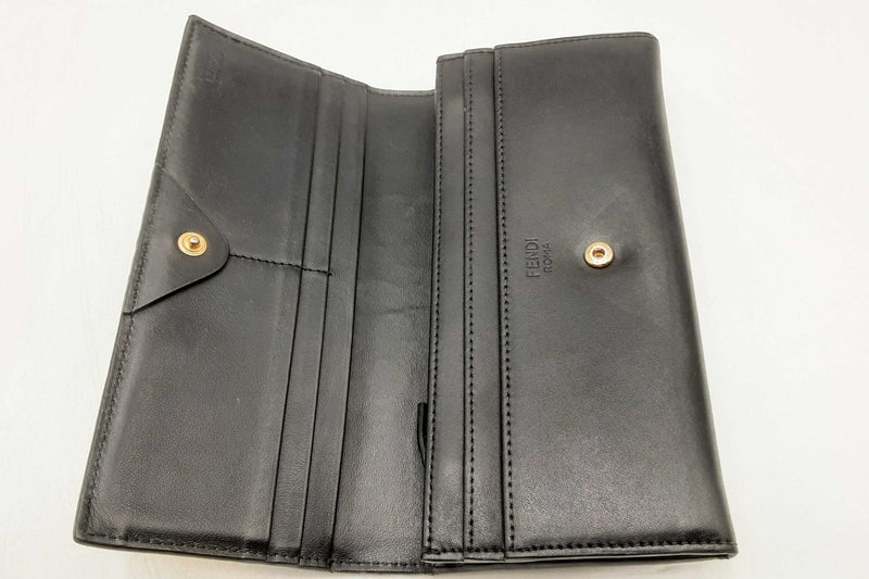 Fendi Monster Black Leather Wallet Eb0824lxzsa