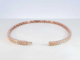 1.50 Cttw Diamond & 18k Rose Gold Bangle Bracelet 9.4 Grams 6 Inch Fw0326lzxzdu