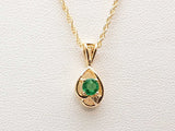Emerald 14k Yellow Gold 2.4g Pendant Chain 18 In Do0425lwxde