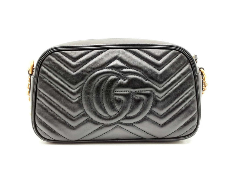 Gucci Gg Marmont Small Black Matelassé Leather Shoulder Bag Fw1224wxzdu