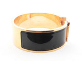 Hermès Clic Clac H Rose Gold-tone & Black Enamel Bracelet 7 Inch Fw1026lordu