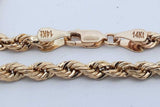 14k Yellow Gold Rope Chain Necklace 6.8 Grams 22 Inch Eb0826rrxde