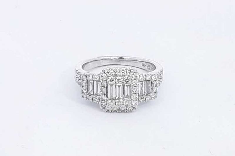 Approx. 1.41ctw Diamond Ring In 14k White Gold 3.2 Grams Size 4 Eb0924wxzsa