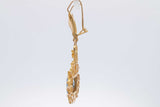 18k Yellow Gold Filigree Dangle Earrings With Blue Gemstones 8.9g Eb0526rirsa