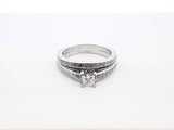 0.71 Cttw Diamond & 14k White Gold Bridal Set 5.4 Grams Size 8 Fw0725wrxdu