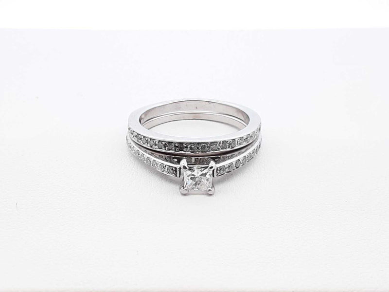 0.71 Cttw Diamond & 14k White Gold Bridal Set 5.4 Grams Size 8 Fw0725wrxdu