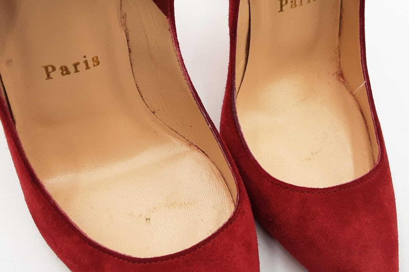 Christian Louboutin Victorina Red Suede Heels Size Eu 35.5 Eb1224lxzdu