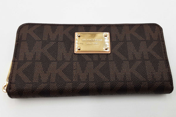 Michael Kors Logo Jet Set Zip Around Wallet Eb0824oxdu