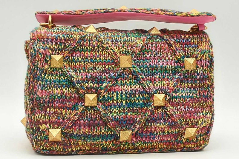 Valentino Garavani Woven Roman Stud Shoulder Bag Eb1224wxzsa