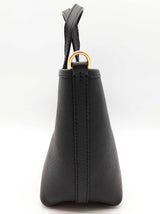 Burberry Mini Bloomsbury Black Leather Calico Reversible Tote Do0526rrxde