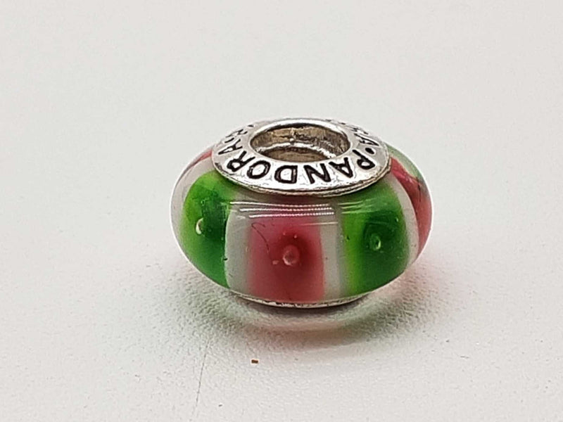 Pandora Red Green Murano Glass 0.925 Silver 2.8g Charm Do0425cde