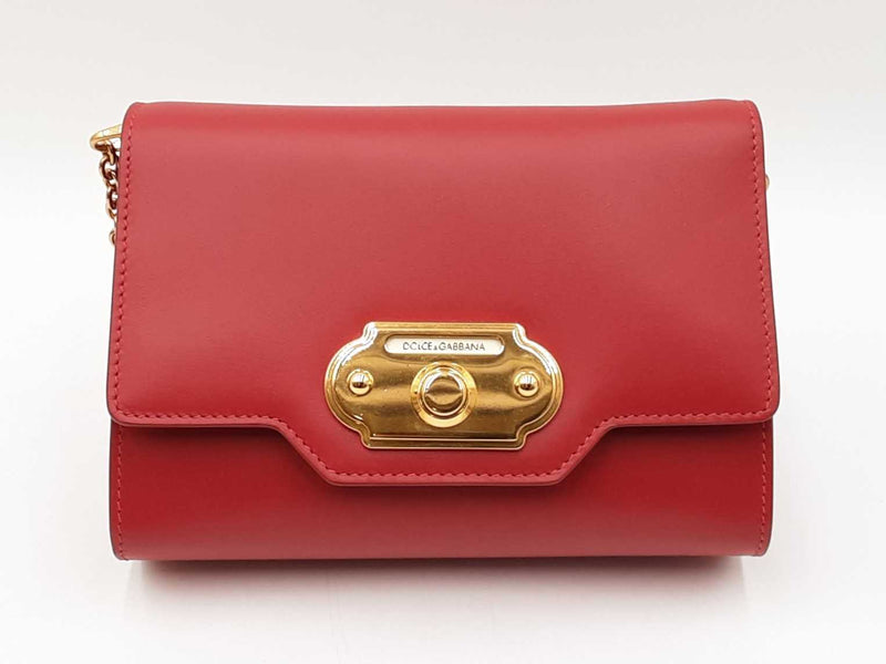 Dolce & Gabbana Welcome Shoulder Bag In Red Leather Fw0725lcrdu
