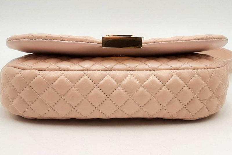 Versace Pink Quilted Leather Greca Goddess Shoulder Bag Eb0125rxzsa