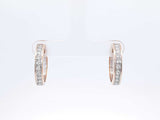 1.0 Cttw Diamond & 14k Two-tone Latch-back Hoop Earrings 6.3 Grams Fw0925wrxdu