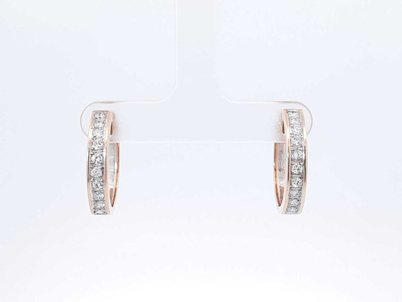 1.0 Cttw Diamond & 14k Two-tone Latch-back Hoop Earrings 6.3 Grams Fw0925wrxdu