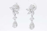 2.2cttw Lab Grown Diamond Drop Stud Earrings In 14k White Gold 3.2 Grams Eb0826ecrsa