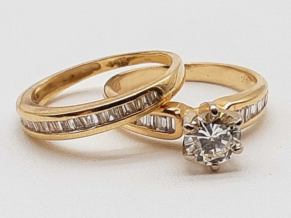 1.50 Ctw Diamonds 14k Yellow Gold 4.0g Ring Set Size 4.25 Do0324rrxde