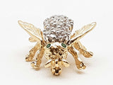0.70 Cttw Diamonds 14k Two Tone Yellow White Gold 5.0g Bee Pin Do0425wexde