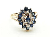 Diamonds Synthetic Sapphires 10k Yellow Gold 2.6g Ring Size 6.25 Do0525pxde