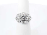 1.33 Cttw Diamond & 14k White Gold Art Deco Style Ring 4.3g Size 6 Fw0826loxzdu
