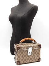 Gucci Bamboo Globe Trotter Vanity Case In Gg Supreme Coated Canvas Fw0826lxzdu