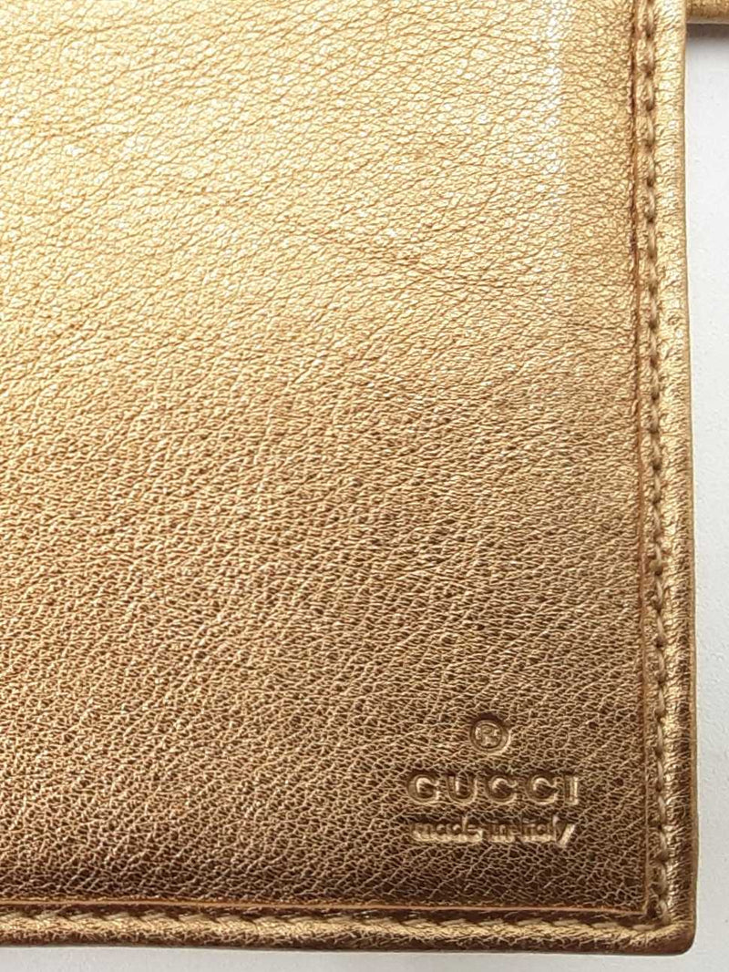 Gucci Timeless Gg Supreme Bronze & Gold Canvas Continental Wallet Fw0725crdu