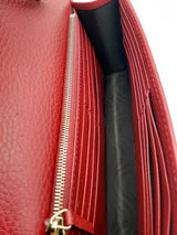 Gucci Red Leather Interlocking Gg Wallet On Chain Eb1024pxzsa