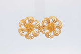 18k Yellow Gold Filigree Flower Stud Earrings 5.4 Grams Eb0226pxzsa