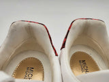 Michael Kors 49s1pofs2l Poppy Lace Up White Red Sneakers Size Us 5.5m Do0924wxde