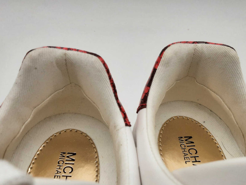 Michael Kors 49s1pofs2l Poppy Lace Up White Red Sneakers Size Us 5.5m Do0924wxde