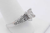 1.0ctw Princess Cut Diamond Ring In 14k White Gold 5 Grams Size 9 Eb0625lszxsa