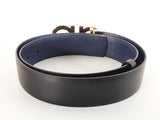 Salvatore Ferragamo Gancini Reversible Black Navy Belt Sd0526lozde