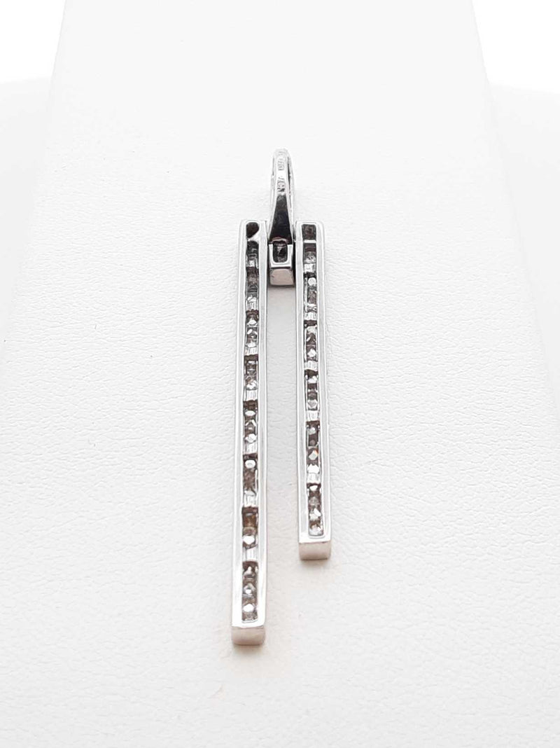 2.26 Diamond Cttw 18k White Gold Tuning Bar Pendant 6.4 Grams Fw0925rcrdu