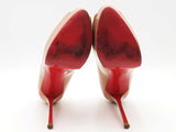 Christian Louboutin Lady Peep Patent Beige Size 9 Aa0826lrzsa