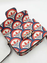Gucci X Adidas Horsebit 1955 Handbag In Shanghai Trefoil Leather Fw01025izxdu
