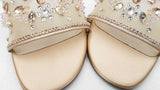 Rene Caovilla Crystal Embellished Nude Cinderella Mules Size 39 Eb1225lrxdu
